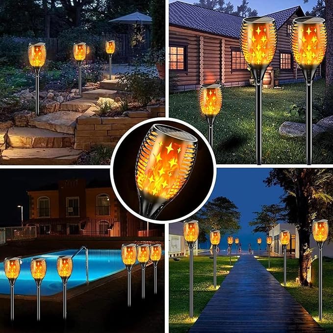 YoungPower 43'' Large Solar Torch Light Flickering Flames, Waterproof Outdoor Decoration Light for Yard Driveway, 6 | Lumora