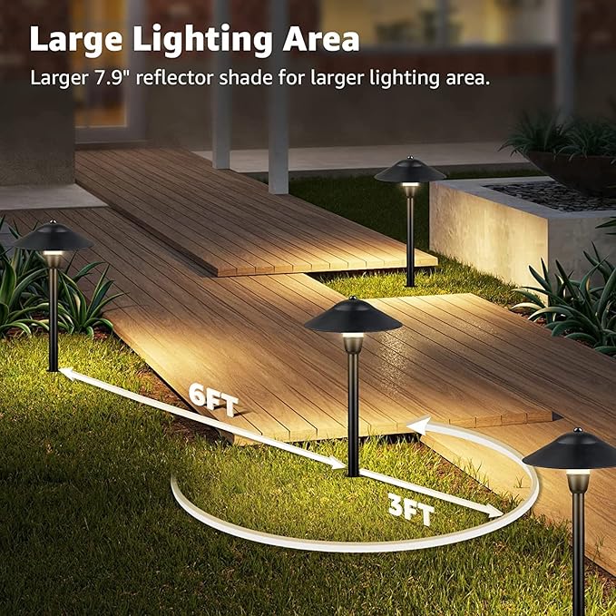 SUNVIE Low Voltage Pathway Lights Wired Path Light Outdoor 3W 12-24V 3000K Waterproof Aluminum LED Landscape Lights | Lumora