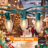C7 LED Christmas Lights, 25FT Outdoor String Lights with 27 Warm White Bulbs, Waterproof Shatterproof for Porch | Lumora