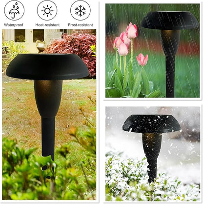 Solar Powered LED Path Lights, Dome Design, 12 Lumen Outdoor Landscape Lighting, 6 Count