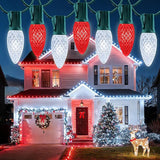 100 Feet Commercia Led Outdoor Christmas Lights, Waterproof C9 Christmas String Lights with 100 C9 Strawberry Bulbs | Lumora