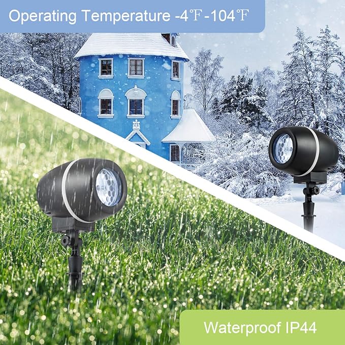 Tangkula Christmas Snowflake LED Projector Lights, Rotating Snowfall Projection with Remote Control, Outdoor Landscape Decorative Lighting for Christmas, Holiday, Party, Wedding, Garden, Patio