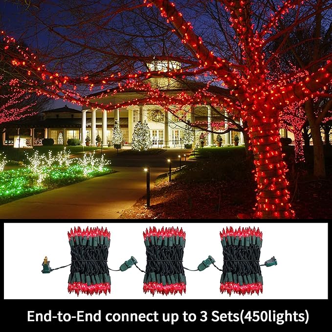 LAMPHOME Red Valentines Day Decor Lights,150 Count 31.9FT Mini Valentine's Lights,Red Christmas String Fairy Lights | Lumora