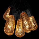 Hometown Evolution, Inc. Gold Outdoor Patio String Lights (50 Foot, ST40 Mercury Bulbs - Black Wire) | Lumora