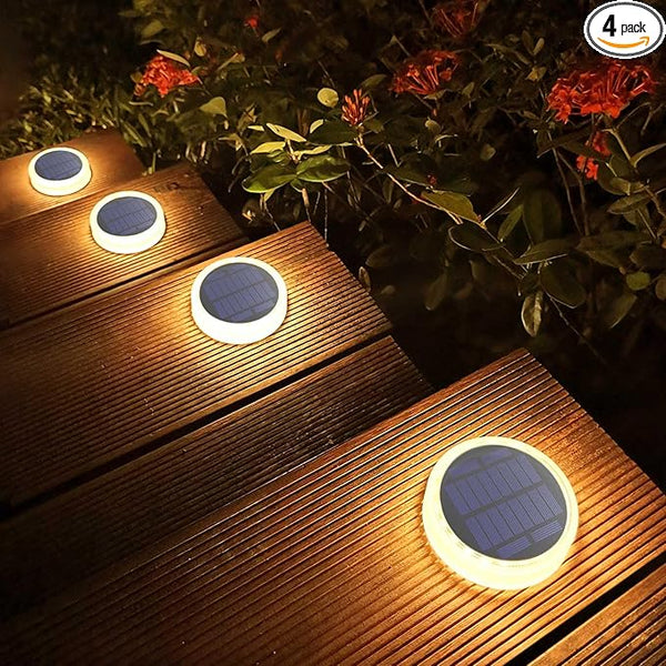 Lacasa Solar Deck Lights, 4 Pack 30LM Outdoor Solar Powered Step Lights, LED Dock Lights Warm White 2700K Light up | Lumora