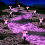 Easter Solar Pathway Lights Outdoor Decorative 4 Pack, Purple LED Mushroom Solar Lights Outdoor Waterproof Solar | Lumora