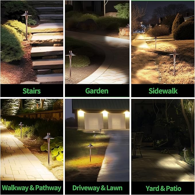 Low Voltage Pathway Lights, 3CCT LED Landscape Path Lights, Outdoor Waterproof IP65, Wired ORB Aluminum 5W 150LM | Lumora