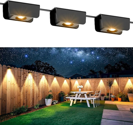 Outdoor Fence Lights, 10 Pack Deck Lights, Waterproof Stairs Light with Bright Lens LED, Warm Yellow, Security Wall Lamps for Patio, Backyard, Deck, Fence, Railing
