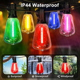 LAMPHOME Outdoor String Lights, 26FT Patio Lights with 12+1 ST38 LED Edison Bulbs (1 Spare), Connectable String | Lumora
