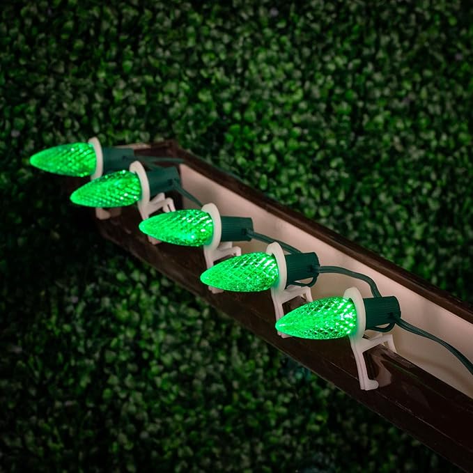 Novelty Lights 250CT C9 LED Faceted Ultra Bright Dimmable Outdoor Christmas Decorative LED Replacement Bulbs (Green) | Lumora
