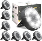 Siatom Solar Ground Lights 8 Pack, IP68 Waterproof Solar In-Ground Light for Outdoor, Flat Landscape Lighting | Lumora