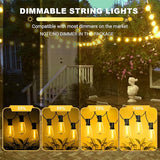 LAMPHOME 26Ft ST38 Outdoor String Lights, Yellow Patio Lights with 12+1 ST38 Edison Bulbs, LED Shatterproof String | Lumora