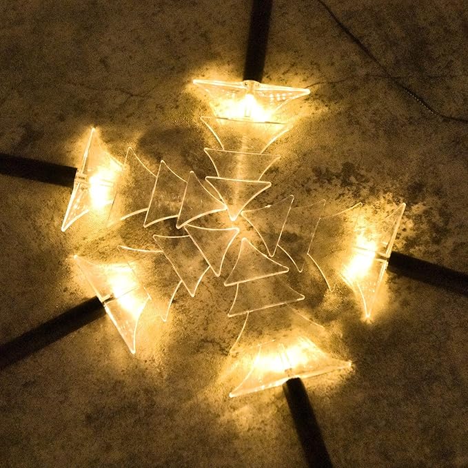 BRIGHTDECK Christmas Solar Pathway Lights Outdoor Decorations，Xmas Tree Lights Waterproof Led Garden Stake Light for Walkway Yard Lawn Porch Holiday Decor 5-Pack (Small Tree, 5 Pack)