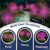 Solar Garden Lights Outdoor, 2 Pack 120 LED Twinkling Firework Lights Decorative with 2 Modes, Outdoor Waterproof | Lumora