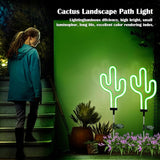 SunKite Cactus Solar Garden Stake Lights - Outdoor Waterproof Neon Lights for Garden, Yard, Lawn, Pathway, Patio | Lumora