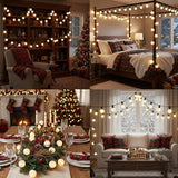 25ft Outdoor Christmas LED String Lights,G40 Frosted White Globe Lights with 27pcs Plastic Bulbs,Round Bulb | Lumora