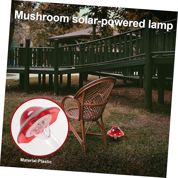 jojofuny 6pcs Solar-Powered Led Mushroom Lights for Garden Patio Outdoor Decorations Solar Pathway Lights Easy Installation