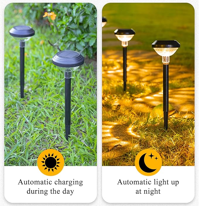 4 Pcs Outdoor Solar Lights, Solar Pathway Lights, Outdoor Solar Garden Lights with 2 Modes, Solar Ground Light, Landscape Path Lights, Solar Lights for Garden Decoration Lawn Patio Yard