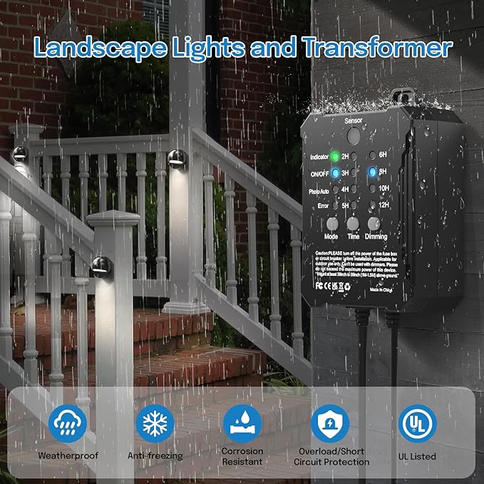 HIBOITEC Low Voltage Deck Lights Kit with Transformer Photocell Sensor and Timer IP67 Waterproof Fence Lights UL | Lumora