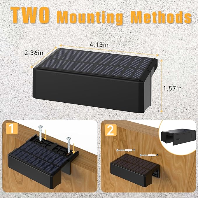 Fence Lights Solar Powered,RGBWW Spotlight Lens,10 Colors,Solar Lights Outdoor,Patio,Garden Walls (WL09-MAX)