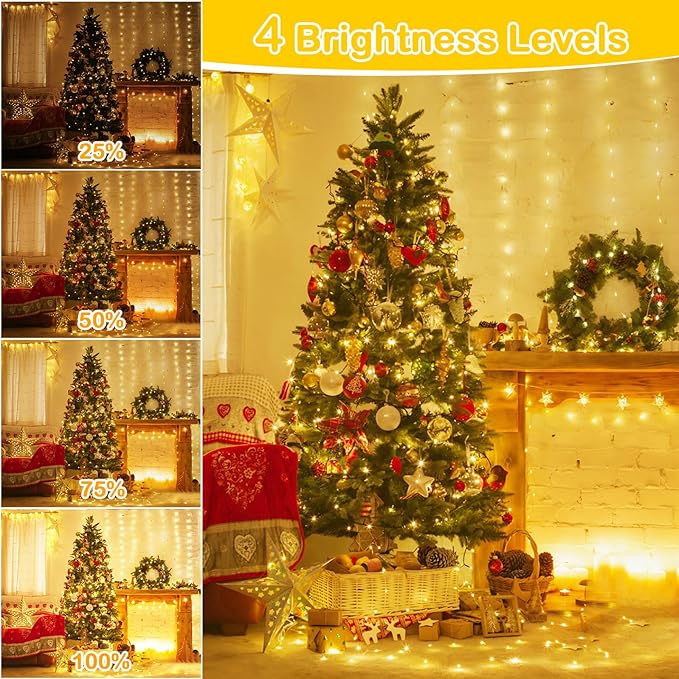 Decute 500LED 164ft Fairy String Lights Christmas Lights Indoor Outdoor Silver Wire with Remote, Firefly Lights Starry for DIY Christmas Tree Costume Wedding Party Table Centerpiece Decor(Warm White)