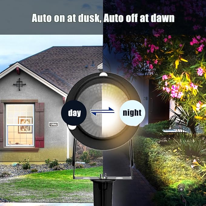 10W Dusk to Dawn Led Light 120V 3000K 1000lm Warm White Landscape Outdoor Spotlights with Photocell Sensor IP65 | Lumora