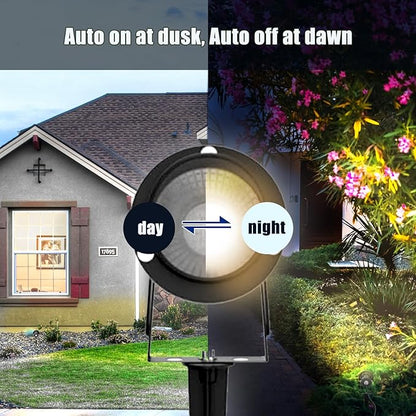 20W Dusk to Dawn Led Outdoor Light 120V 3000K 2000lm Warm White LED Spot Lights Outdoor Landscape Spotlights with Photocell Sensor IP65 Waterproof Spot Lights for Yard Flag Garden Tree, 2 Pack
