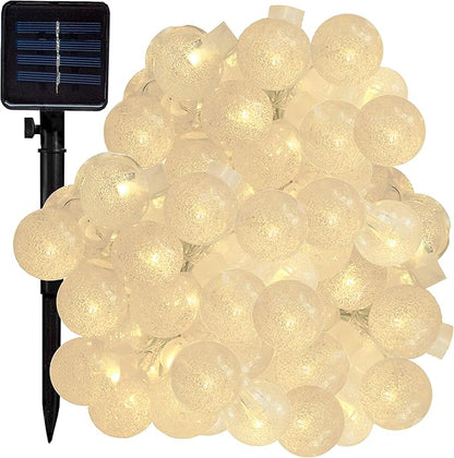 Hometown Evolution, Inc. Solar Powered Air Bubble String Lights - 100 LED Warm White, 8 Modes, Outdoor Waterproof for Gardens, Patios, Yards, Home, Parties and More
