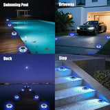 6 Pack Solar Driveway/Solar Deck Marine/ LEDs Dock Lights Solar Powered Warning Step Light Outdoor Waterproof with | Lumora
