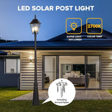 LUTEC London 12513LE4-SL LED Post Solar Light Outdoor Vintage Street Lights for Lawn Patio Yard Pathway Garden | Lumora