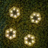 6 Pack Hexagram Bricks Outdoor Solar Powered LED In Ground Pathways Patio Yard Garden Glow Lights Decor | Lumora