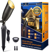 Gardenreet Landscape Spotlights Low Voltage - Brass 12V Outdoor Uplight LED, Wired Spot Lights IP65 Waterproof | Lumora