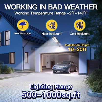 Waterproof Solar Lights Outdoor for Patio & Yard, Dusk to Dawn Motion Sensor Security Lighting, High Brightness Solar-Powered Garden Pathway Lamps-2 Pack