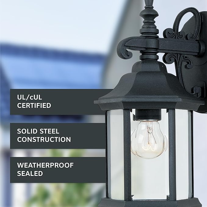 DESIGNERS FOUNTAIN Devonshire Outdoor Light Fixture, 14 Inch Exterior Wall Lantern Sconce for Front Door, Patio and | Lumora