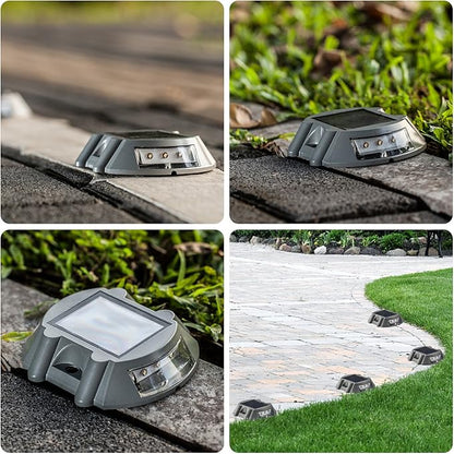 SUNWIND Blue Solar LED Lights - 4 Pack Solar Deck Lights Blue Marker Solar Lights Outdoor for Garden, Driveway, Pathway, Patio