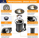 Gardenreet Low Voltage Brass Well Lights - Weatherproof LED 12V In-Ground Replaceable Bulb - Outdoor Path Light | Lumora