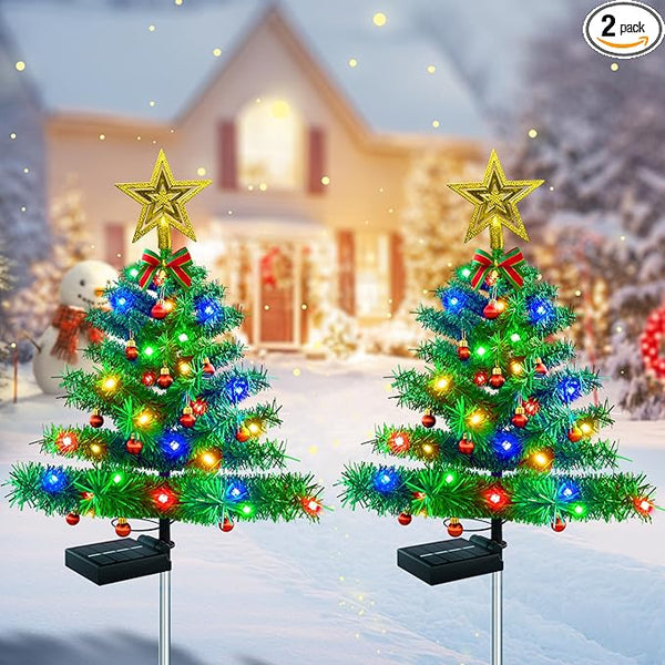Upgraded Solar Outdoor Christmas Tree Lights Multicolor, 800mA Solar Powered Outdoor Lighted Xmas Tree Waterproof | Lumora