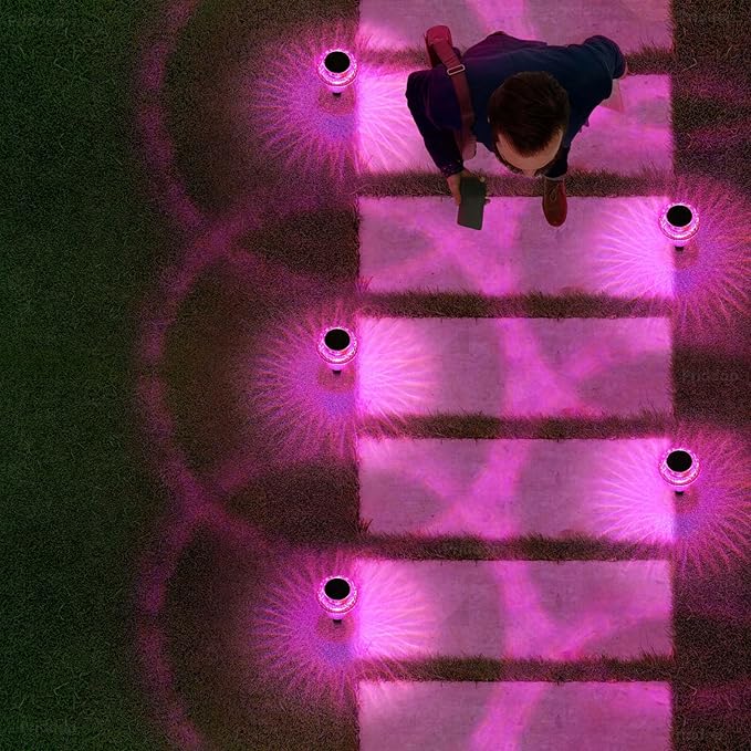 Halloween Solar Lights Outdoor 16 Pack Pink Purple LED Waterproof Mushroom Outside Lights for Yard Garden Patio | Lumora