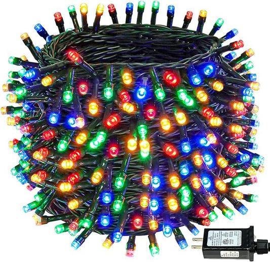 Connectable 240LED 88Ft 13Modes Christmas String Lights Indoor Outdoor | Extendable Green Wire Christmas Tree Lights with Timer | Twinkle Fairy Light Plug in for Xmas Tree (Multicolor)