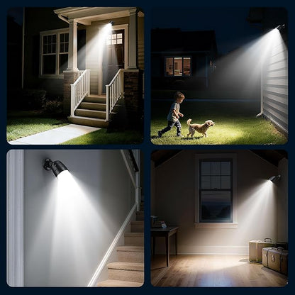 Battery Operated Motion Sensor Light Outdoor, 4000mAh Rechargeable 600 Lumen Battery Powered Spotlight Outdoor Waterproof for Porch, Garage, House(2 Pack)