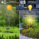 Solar Garden Lights Outdoor, 2 Pack 120 LED Twinkling Firework Lights Decorative with 2 Modes, Outdoor Waterproof | Lumora