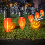 C7 Orange Halloween Lights Outdoor, 25FT LED String Lights with 25 Bulbs, Waterproof Fall Thanksgiving Decor for | Lumora