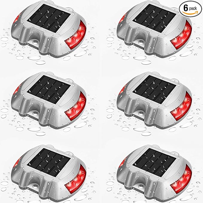 JIGUOOR Solar Deck Lights LED Driveway Lights Solar Powered Dock Light Outdoor IP68 Waterproof Road Markers for | Lumora