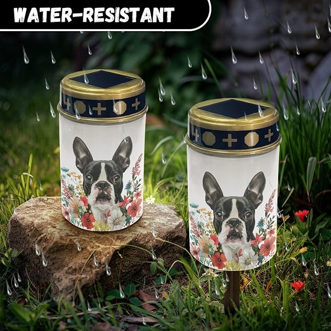 Boston Terrier Solar Garden Lights,Pathway Garden Lights Solar Outdoor LED Solar Powered Firay Lights for | Lumora