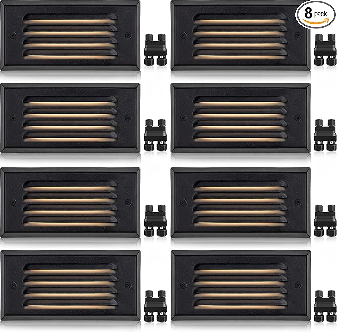 SUNVIE Low Voltage Step Lights 5W LED Step Lights Outdoor 3000k Low Voltage Deck Light with Horizontal Louver | Lumora