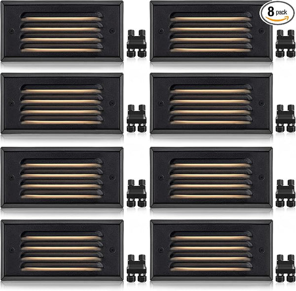 SUNVIE Low Voltage Step Lights 5W LED Step Lights Outdoor 3000k Low Voltage Deck Light with Horizontal Louver | Lumora