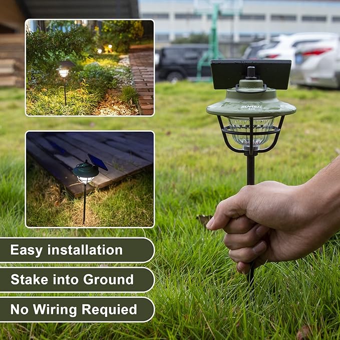SUNREI Multipurpose Solar Light, Automatic Sensing Outdoor Solar Lights, Infinite Dimming, 35h Battery Life, Type-C Charging, Ipx6 Waterproof for Courtyards, Lawns, Gardens, Pathway, Indoor, etc