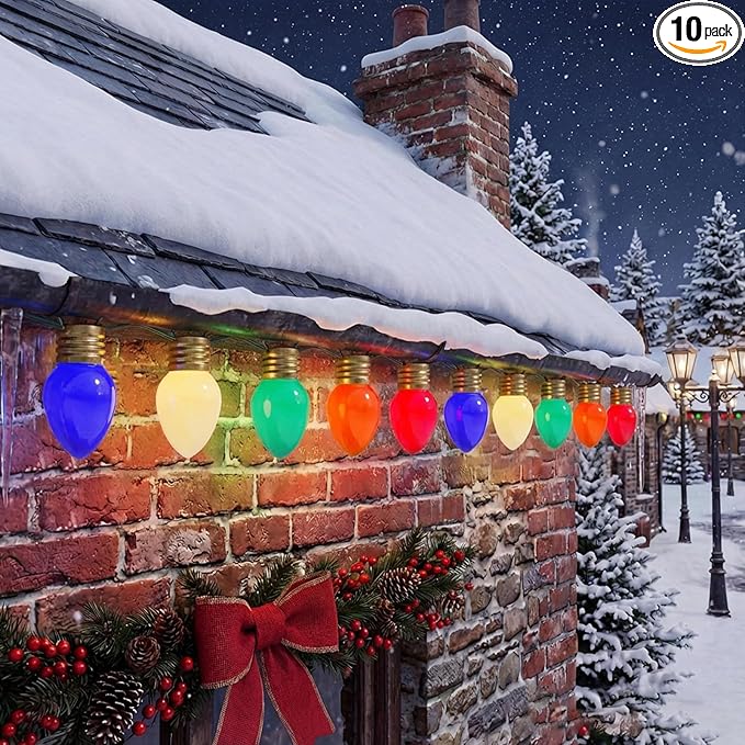 Jumbo Christmas Lights Outdoor, 16ft Multicolor Giant Bulb String Lights for Holiday Décor, Durable Waterproof LED | Lumora