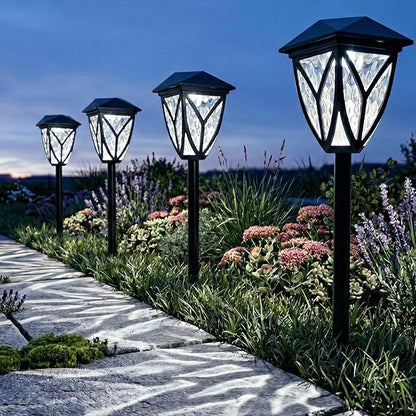 Ensenior Solar Lights Outdoor, 6500K LED Solar Garden Lights for Pathway Yard Patio Walkway Planter Walkway Landscape Lighting, IP65 Waterproof, Energy-Efficient Landscape Lighting, 8-Pack