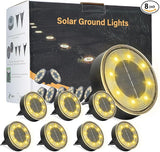 ELUTENG Solar Ground Lights 8 Pack IP68 Waterproof Solar Pathway Lights 8 LED Garden Lights Anti-Rust Outdoor | Lumora